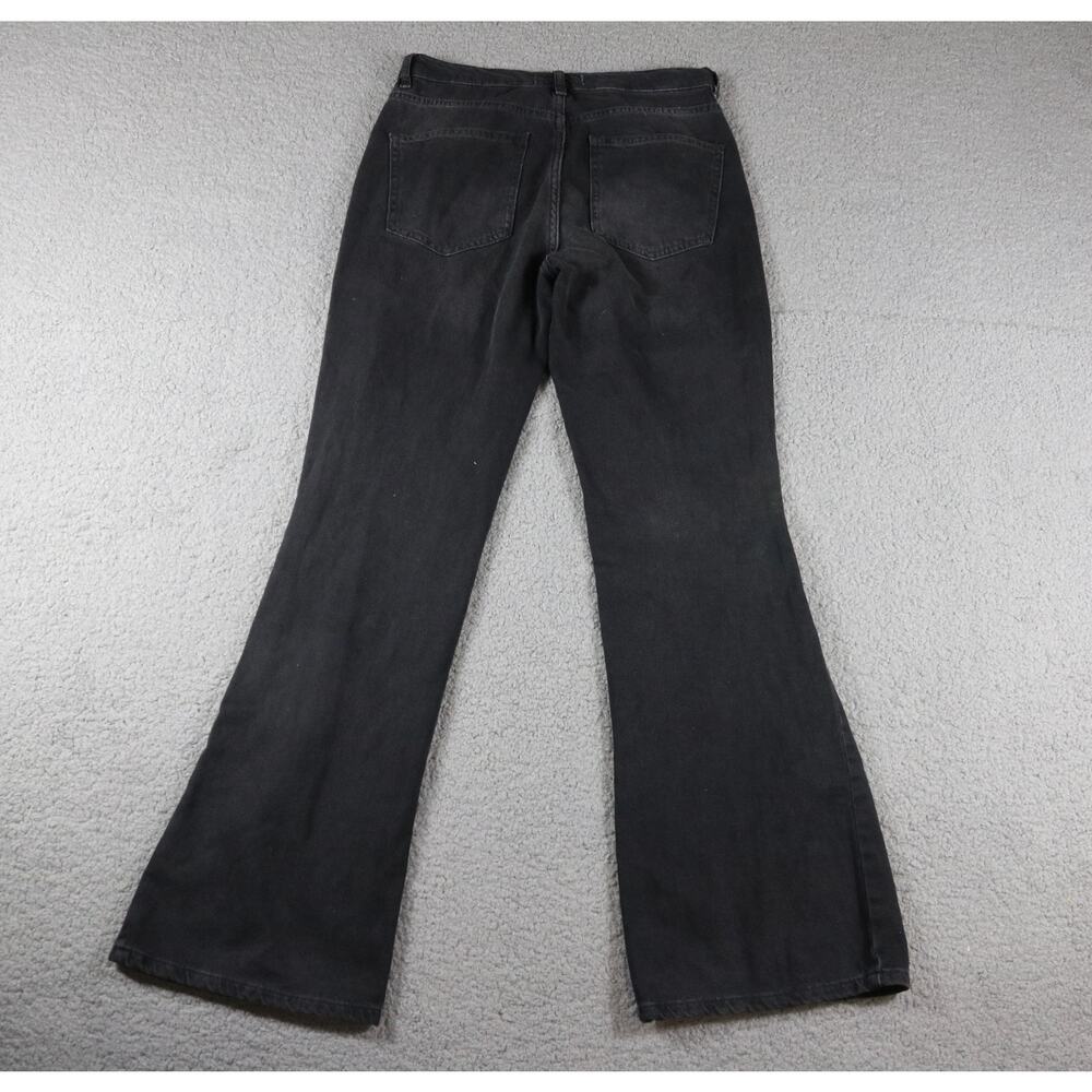 Free People We The Free Jeans 27 Black Bell Bottoms Flared Snap Button Trim - Picture 3 of 9